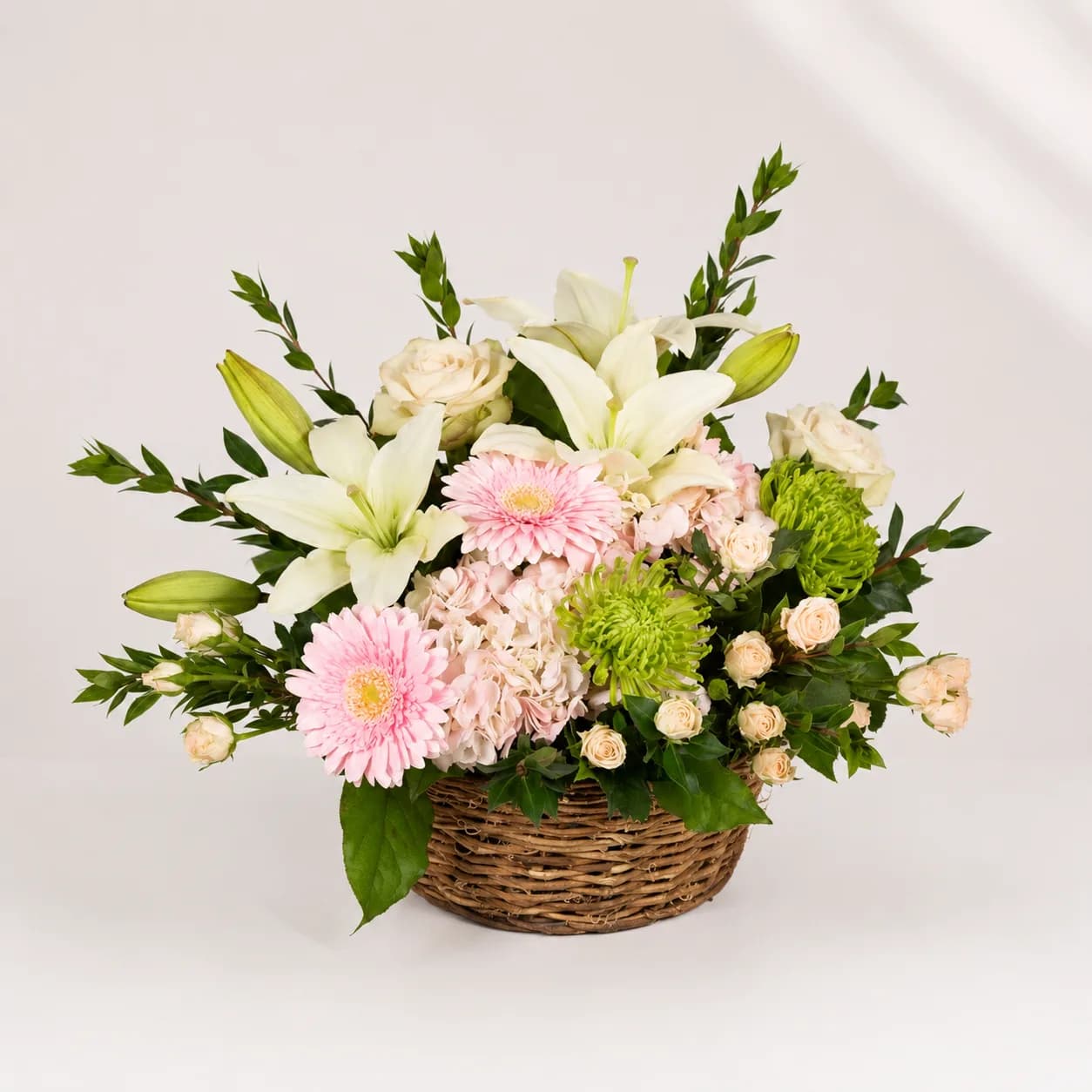 Blush& Ivory Arrangement  — Flower Arrangement by Blooms In Ribbon