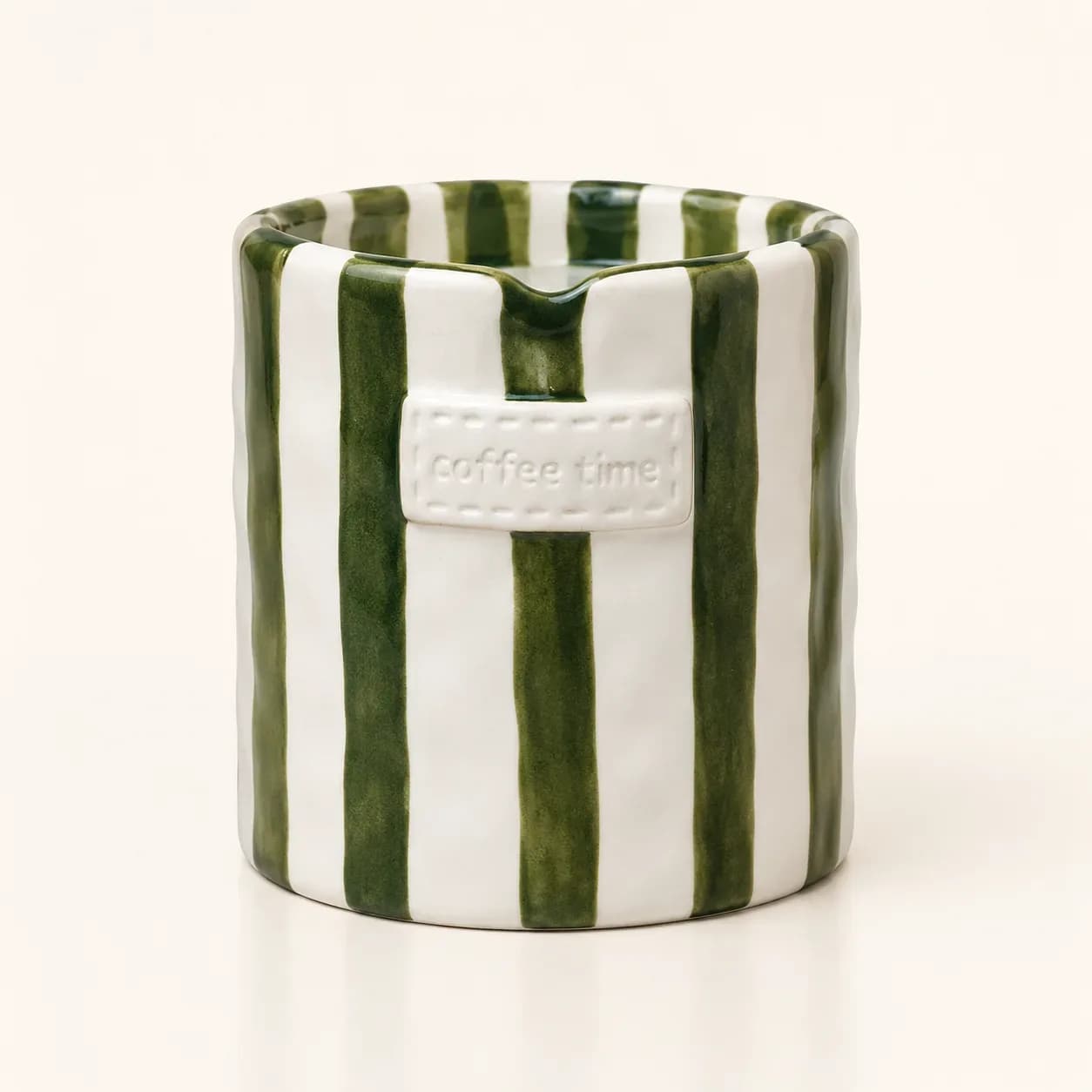Coffee Time Striped Ceramic Cup