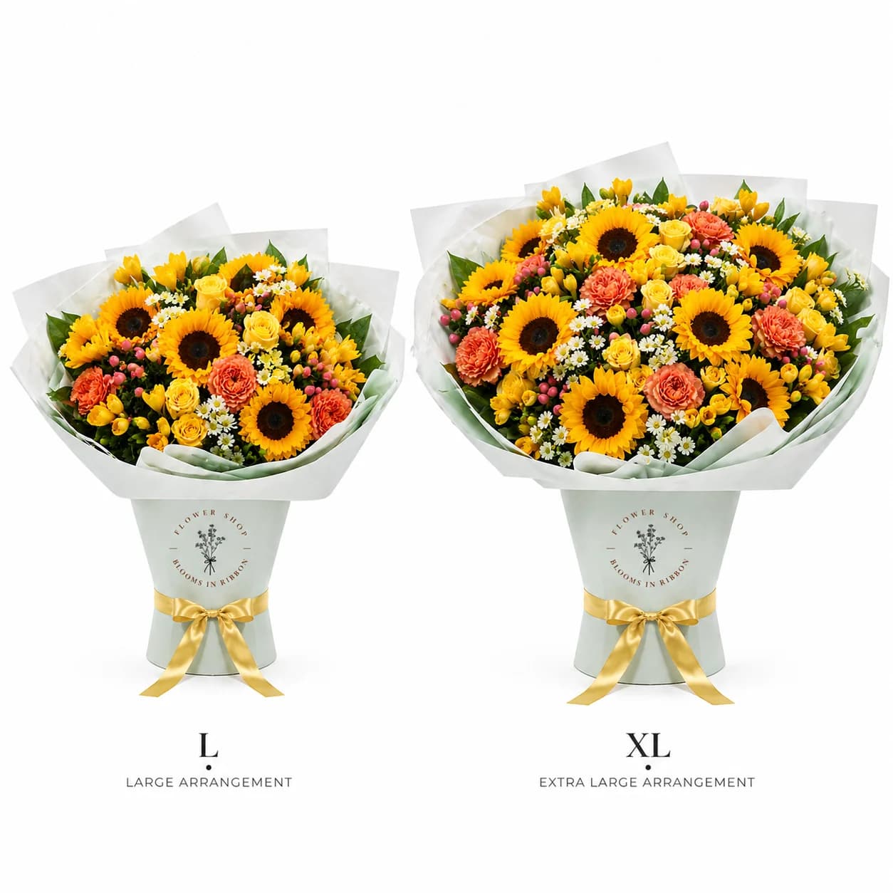 My Sunshine bouquet — size comparison