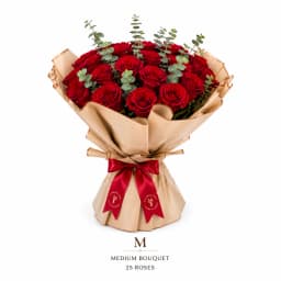 Passion bouquet — size M (Regular, 25 roses)