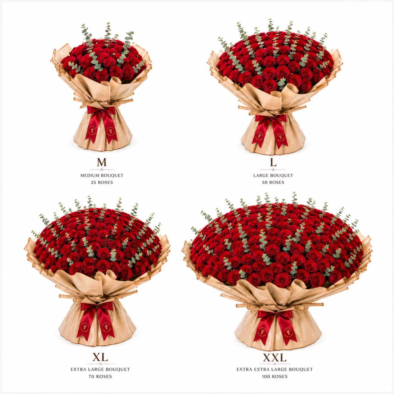 Passion bouquet — size comparison