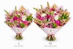 Stylish Spring bouquet — size comparison