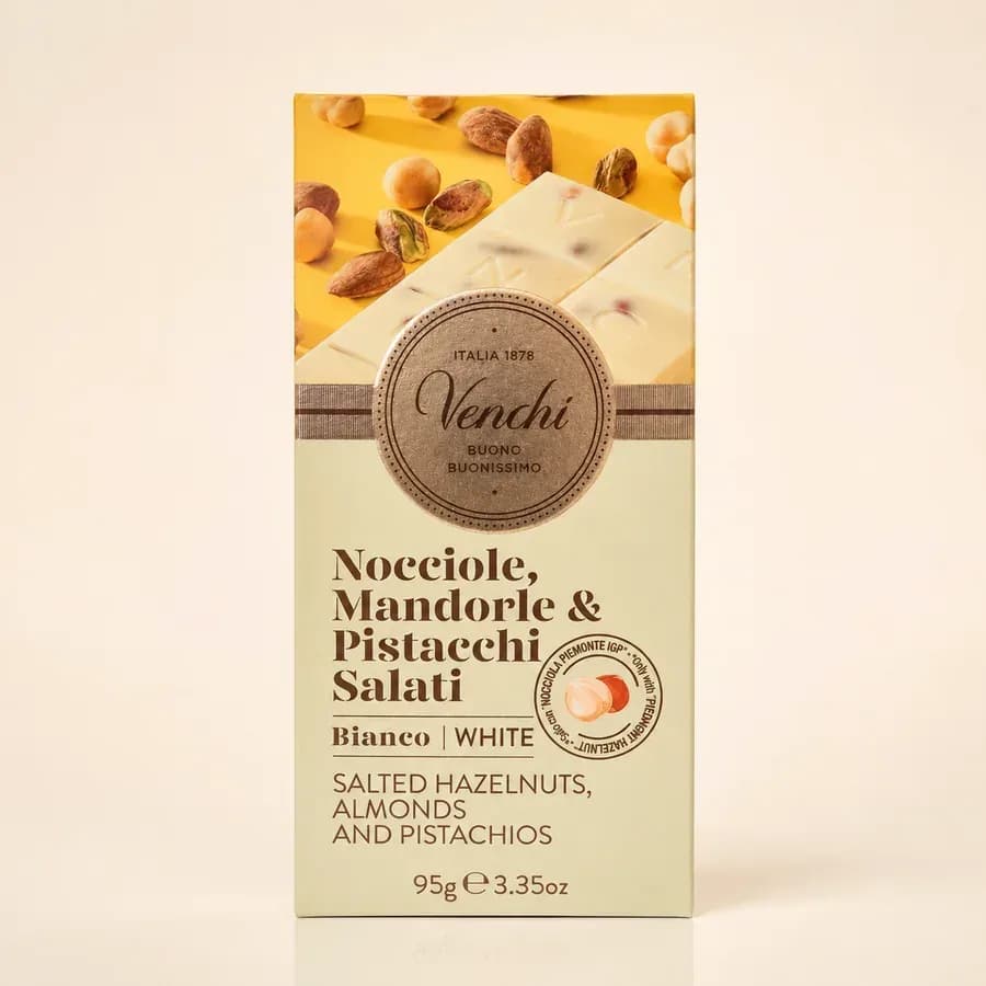 Venchi White Chocolate — Salted Hazelnut, Almond & Pistachio