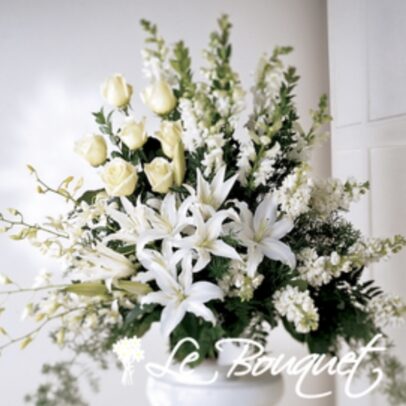 Peace Lily and Roses