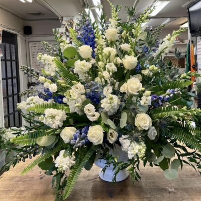 White and Blue Floral Fantasy