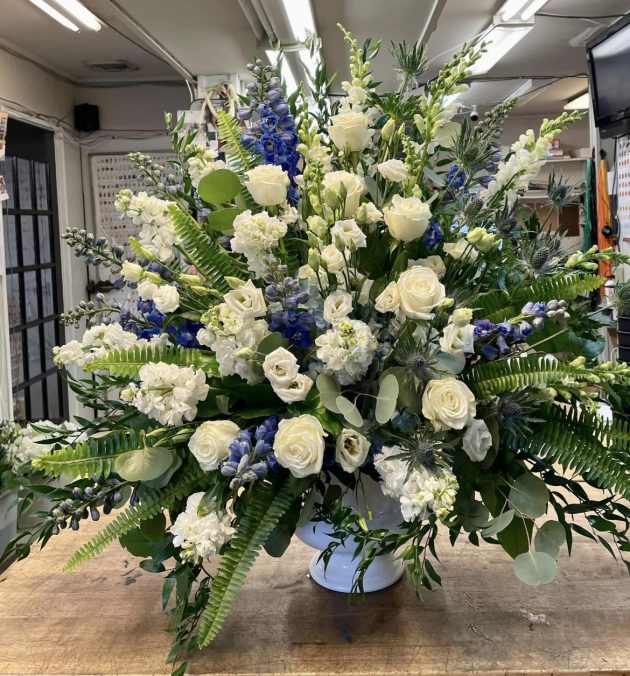 White and Blue Floral Fantasy